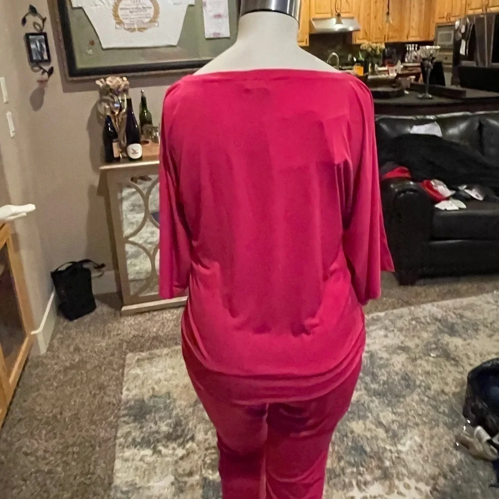 14/16 Ashley Stewart 3/4 Length Pink Shirt Clothes - Picture 11 of 14